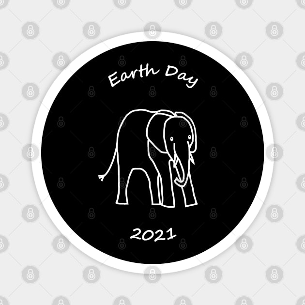 Earth Day 2021 White Elephant Magnet by ellenhenryart